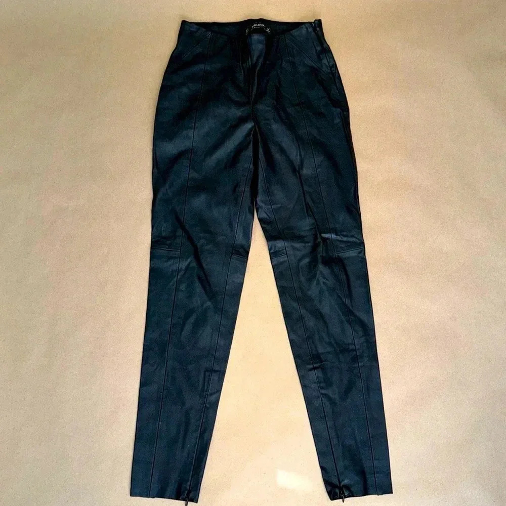 Black Zara Basic Faux Leather Pants